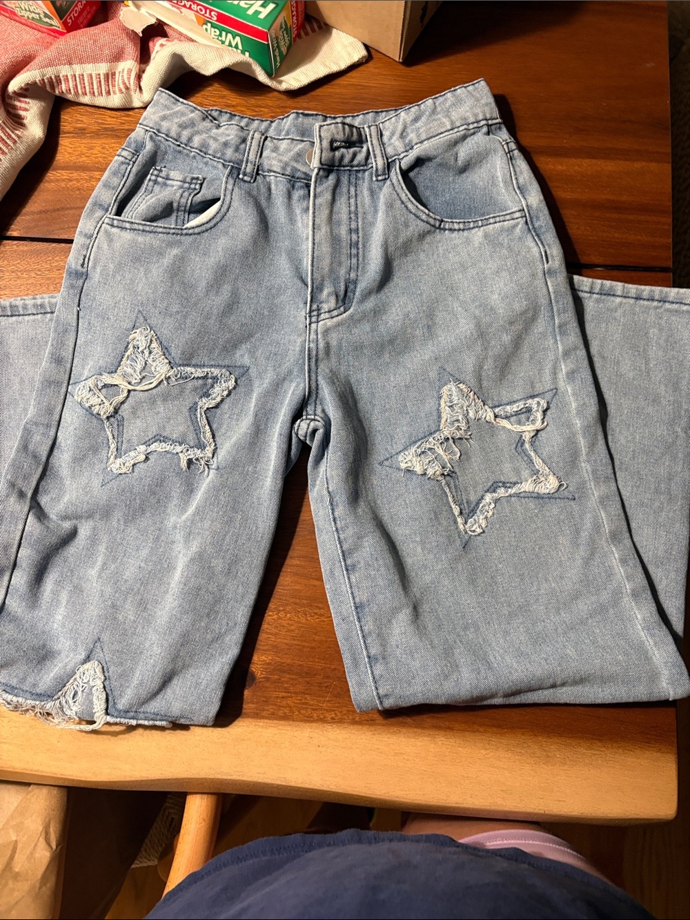 SHEIN Light Blue Denim Jeans with Inner Brand Tag